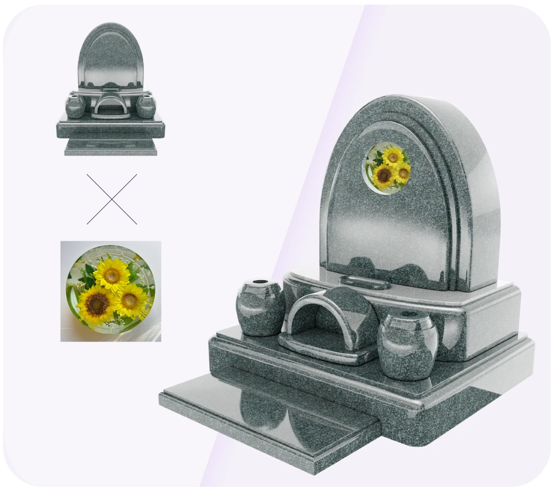 墓石✕花