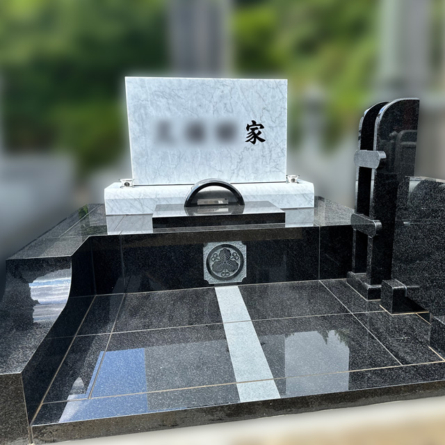 埼玉県深谷市のデザイン墓施工例（ビアンコ）